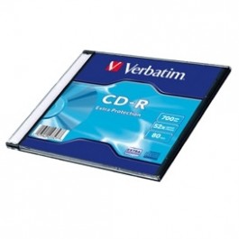 Vienkartinio įrašymo diskas Verbatim CD-R, 700MB, 52x, Extra Protection, plona dėžutė