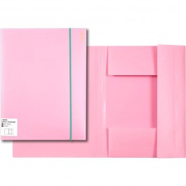 Plastikinis aplankas deVente Pastel, A4, su gumele, 450mic, rožinės spalvos