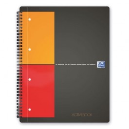 Sąsiuvinis Oxford Activebook, A5+, 80 lapų, su spirale, perforacija ir skirtuku, langeliais
