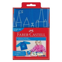 Prijuostė Faber-Castell su rankovėmis, berniukams, mėlynos spalvos