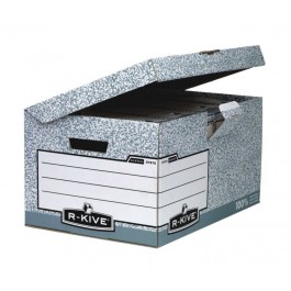 Archyvinė dėžė Fellowes R-Kive, 378x287x545mm, kartoninė, su dangčiu, pilkos spalvos