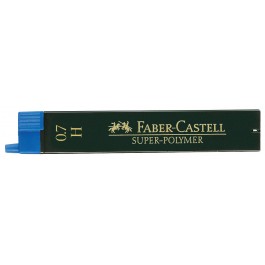 Grafitai Faber-Castell Super Polymer, H, 0,7mm, 12 vnt.
