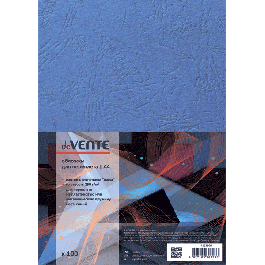 Kartoninės įrišimo nugarėlės deVENTE, A4, 230g, odos imitacija, tamsiai mėlynos spalvos, 100vnt