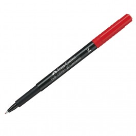 Permanentinis rašiklis Faber-Castell Multimark M, 1,0mm, su trintuku, raudonos spalvos