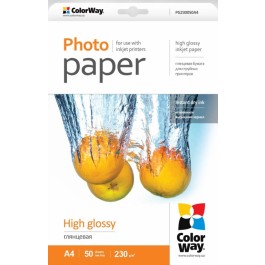 Fotopopierius ColorWay, A4, 230g, blizgus, PG230050A4, 50 lapų