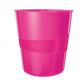 Šiukšliadėžė Leitz Plus Wow, 15 litrų, rožinė (P)