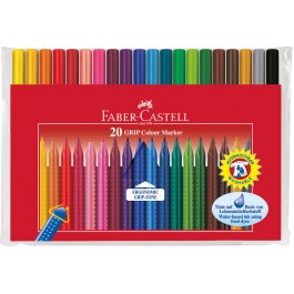 Flomasteriai Faber-Castell GRIP, 20 spalvų