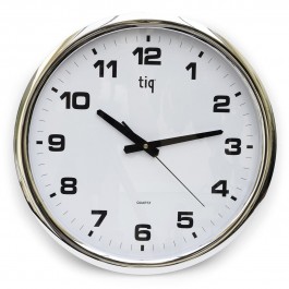 Apvalus sieninis laikrodis TIQ 851A, 40cm diametras, baltos spalvos (P)