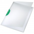 Aplankas su žaliu spaustuku Leitz ColorClip, A4, sega iki 30 lapų, plastikinis, matinis