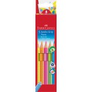 Spalvoti pieštukai Faber-Castell Jumbo Grip, 5 neoninės spalvos (P)