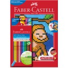 Spalvoti pieštukai Faber-Castell Colour Grip, 12 spalvų + PIXEL knyga