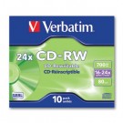 Daugkartinio įrašymo diskas Verbatim CD-RW, 700MB, 8x-12x, Scratch Resistant, stora dėžutė