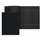 Aplankas dokumentams Attomex Sand, A4, plastikinis, su gumelėmis, juodos spalvos