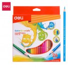 Spalvoti pieštukai  DELI EC00220, 24 spalvų
