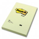 Lipnūs lapeliai Post-it, 102x152mm, langeliais, 100 lapelių, geltonos spalvos