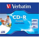 Vienkartinio įrašymo diskas Verbatim Azo CD-R, 4.7GB, 52x, Wide Printable, stora dėžutė