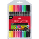 Flomasteriai Faber-Castell, dvipusiai, 10 neoninių spalvų