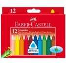 Vaškinės kreidelės Faber-Castell, tribriaunės, 12 spalvų