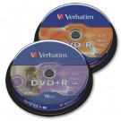 Vienkartinio įrašymo diskai Verbatim DVD-R, 4.7GB, 16x, AZO, Matt silver, 10vnt. ´tortas´