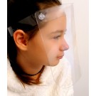 Vaikiškas apsauginis veido skydelis, 500 mikronų plastikas, su reguliuojama užsegimo juostele