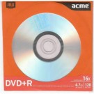 Vienkartinio įrašymo diskas Acme DVD+R, 4,7GB, 16X, popieriniame voke, 1vnt (P)