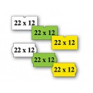 Kainų etiketės 21,5x12, stačiakampės, 1000vnt, geltonos spalvos
