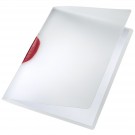 Aplankas su raudonu spaustuku Leitz ColorClip, A4, sega iki 30 lapų, plastikinis, matinis